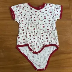 いちご柄半袖ロンパース 80cm 女の子 ベビー