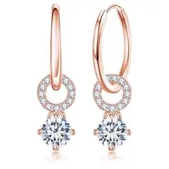 フープピアス レディース 18金 k18 ゴールド シルバー925 ジルコニア★