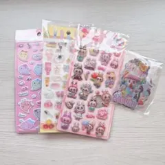 ボンボンドロップ風シール ぷくぷくシール立体シール　平シールセット