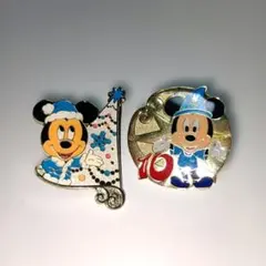 ディズニー ミッキー 記念ピンバッジ 2点セット