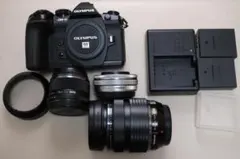 OLYMPUS E-M1 MarkII＋レンズ3本 フラッシュ アダプターセット