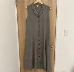 Christopher&Banks 千鳥格子柄 ノースリーブ ロングワンピース