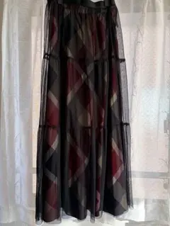 ブルーレーベル　3wayロングスカート　赤チェック