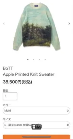 BoTT Apple Printed Knit Sweater Sサイズ