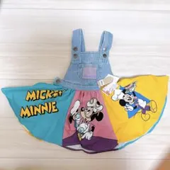 新品タグ付き しまむら リトシー デニムスカート ジャンスカ 90