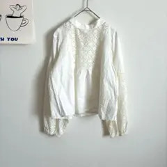 レイカズン　ブラウス　おしゃれデザイン◎ 長袖　レース　バルーン袖　可愛い