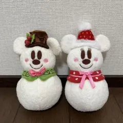 ディズニー クリスマス 2015 雪だるま ぬいぐるみバッジ 2個セット