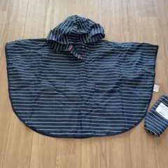 コムサイズムフード付きレインポンチョ