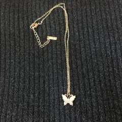 ANNA SUI 蝶モチーフ ネックレス ゴールド/ピンク