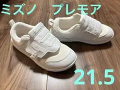 21.5 ミズノプレモア キッズ2(キッズシューズ) ホワイト　通学靴
