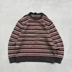 00s OLD GAP マルチボーダーニット　ウール　vintage y2k