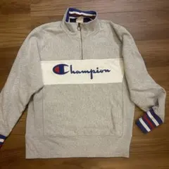 Champion ハーフジップ トレーナー Mサイズ グレー