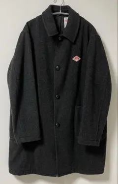 ダントン ウールモッサー バルカラーコート チャコールグレー