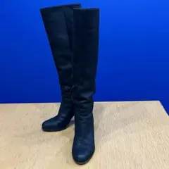 【美品】PRADAプラダ ブラックスエードロングブーツ23.5cm