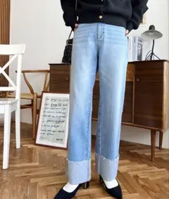 ロールアップデニムパンツ