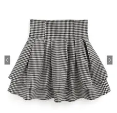 インパン裏地付き千鳥柄フレアミニスカート[gm773]