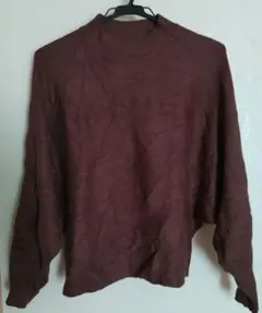 ZESICA バーガンディ ニット 長袖