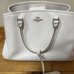 COACH ホワイトレザートートバッグ