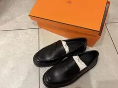【新品】HERMES モカシン 《クレマン》ローファー ブラックのサムネイル