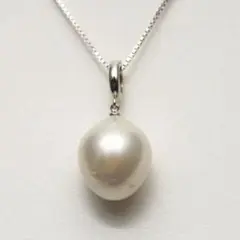 南洋白蝶真珠パールペンダントトップ　13mm　ホワイトカラー　K14WG製