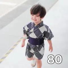 和柄　ロンパース　甚平　撮影　夏祭り　イベント　子供　ベビー　浴衣　男の子　80