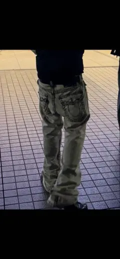 値段交渉可 TRUE RELIGION ケミカルウォッシュ ブーツカットデニム