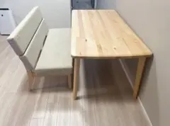 ニトリ ダイニングテーブル ステイン 120cm ヴィンテージ風 - メルカリ
