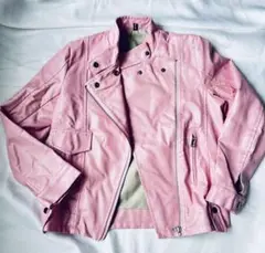 VANGULL キッズ 150 フェイクレザー ジャケット ピンク