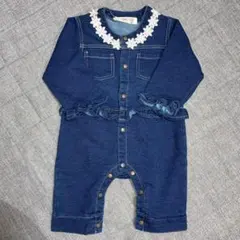 クロワッサンスべべ　ベビー　子供　ロンパース　デニム　長袖　薄手　80