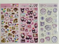 最安値✨正規品✨ラメ入り樹脂もりシール　すりガラス風シール　サンリオ　3種類①