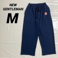 NEW GENTLEMAN スウェットパンツ ネイビー M ワンポイントロゴ
