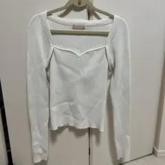 RESEXXY ホワイトリブニット長袖