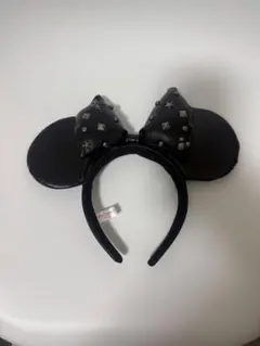 スタッズ付き黒ミッキー耳カチューシャ