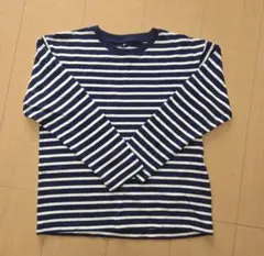 ユニクロ キッズ ボーダー 長袖 カットソー Tシャツ 綿100％ 140