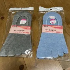 QDA 五本指ソックス 2色セット スニーカーソックス ショート 韓国