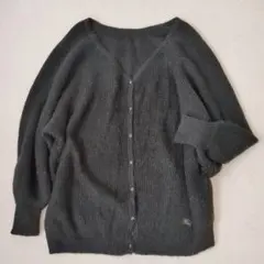 バーバリーロンドン◇ニットカーディガン モヘヤ混 ホース刺繍 セーター 38