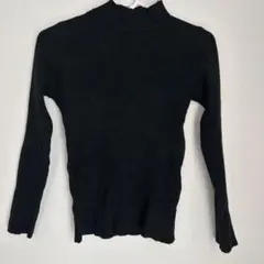 [CECIL McBEE] ブラック 黒 リブ編み 長袖ハイネック ニット