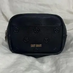 【美品】MARY QUANT/ブラックポーチ/花柄