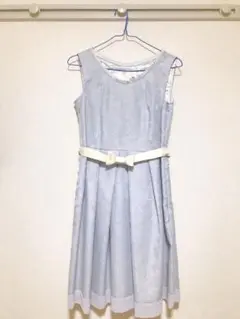 【美品】Feroux ワンピース　水色　ホワイト　リボン　レース　白