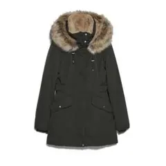 ZARA 黒 ファー付きモッズコート ZARA 黒 ファー付きモッズコート ZARA 黒 ファー付きモッズコート