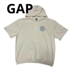GAP パーカー　半袖　オフホワイト　GAP 即日発送　人気　ビッグロゴ