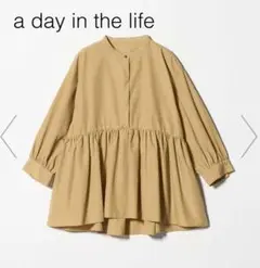 ペプラムギャザー 7分袖ブラウス <A DAY IN THE LIFE>