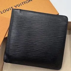 付属品完備✨ルイヴィトン　エピ　ポルトフォイユ　マルコ　二つ折り財布　黒