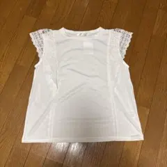 しまむら購入 袖レース Tシャツカットソー ホワイト 白 M タグ付き新品