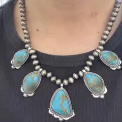 vintageインディアンジュエリー　ネックレス　ターコイズ アメカジ