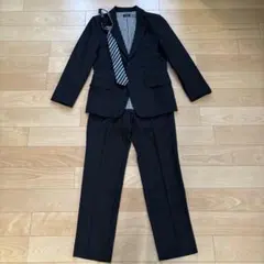 【卒業式】GLAZOS ブラックスーツ 150サイズ ネクタイ付き