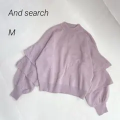 新品♡AndSearch ハイネックニット　袖フリル　ゆったり　長袖