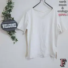 【earth music&ecology】Ｖネック半袖Ｔシャツ Ｆ 綿100％