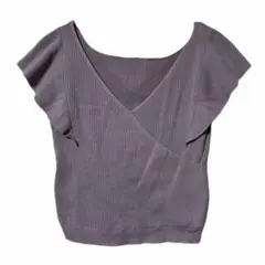 GRL グレイル カシュクールラッフルニット ラベンダー サイズM