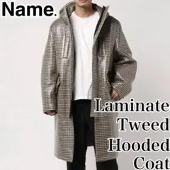 STUDIOUS Name. ネーム チェック ラミネート ツウィード コート